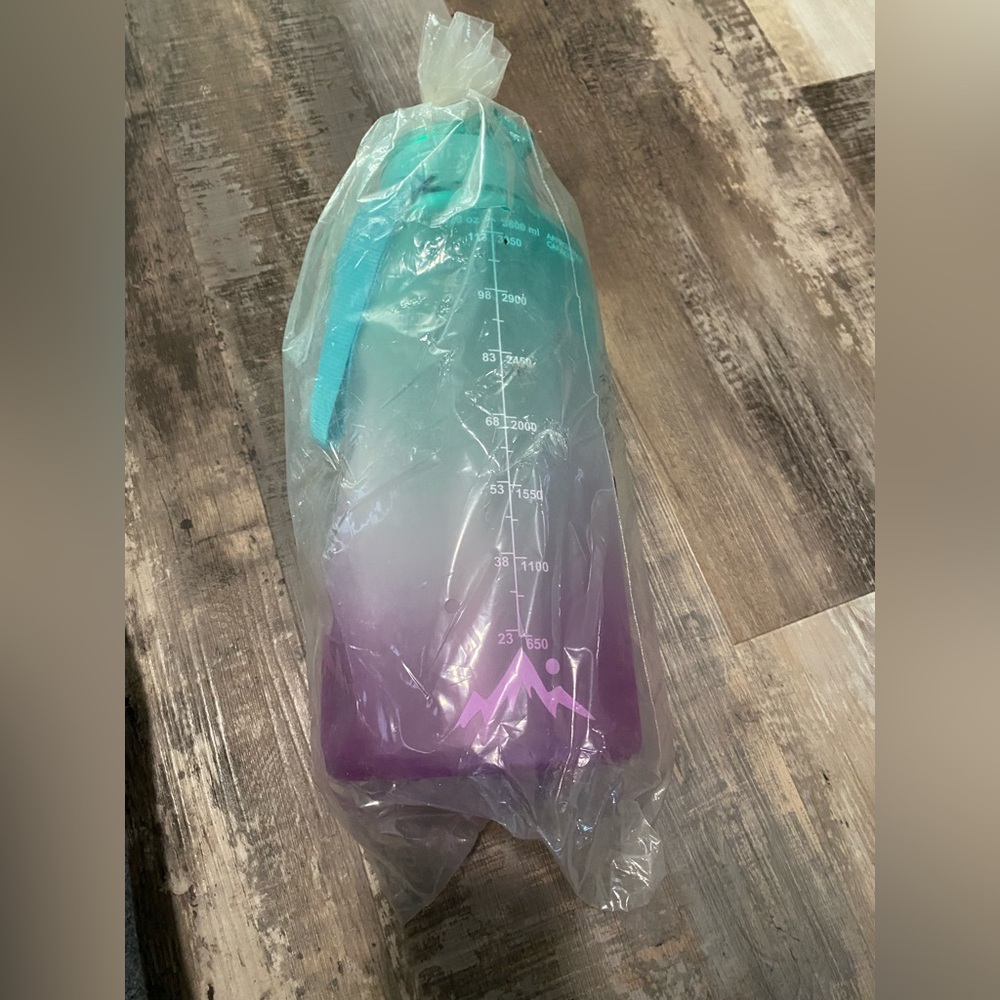 Motivational Gradient Water Bottle with Strap